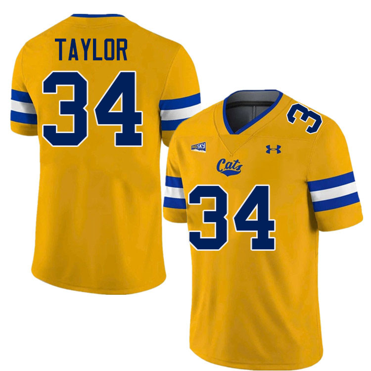#34 Cole Taylor Montana State Bobcats Jerseys Football Uniforms Stitched-Navy